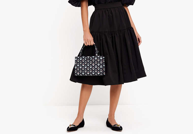 Drop Waist Faille Skirt, Black, Product