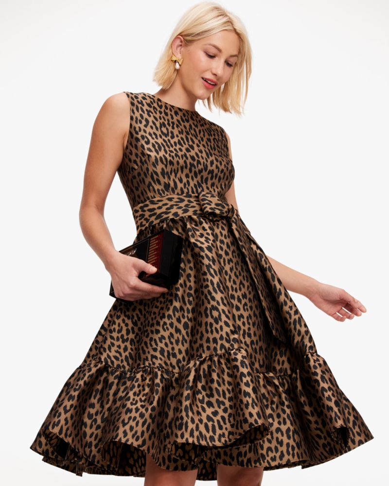 Modern Leopard Brocade Dress