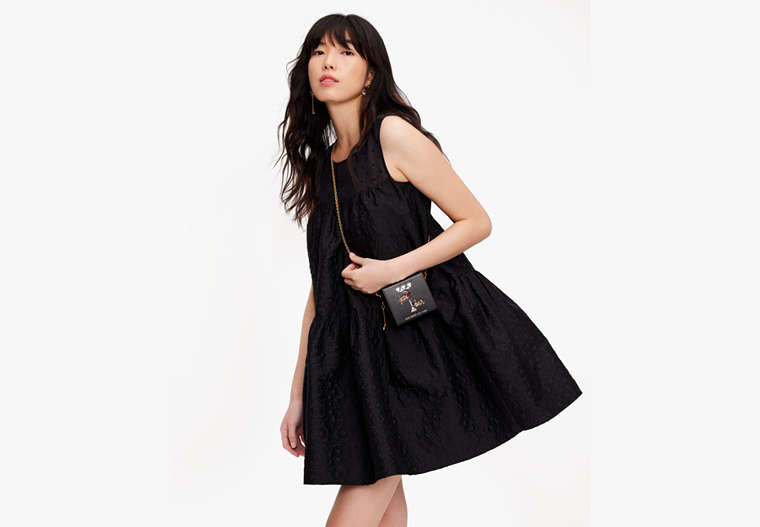 Kate Spade,Organza Dots Sleeveless Dress,Cocktail,Black