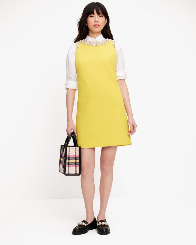 Kate Spade Jeweled Crepe Shift Dress. 5