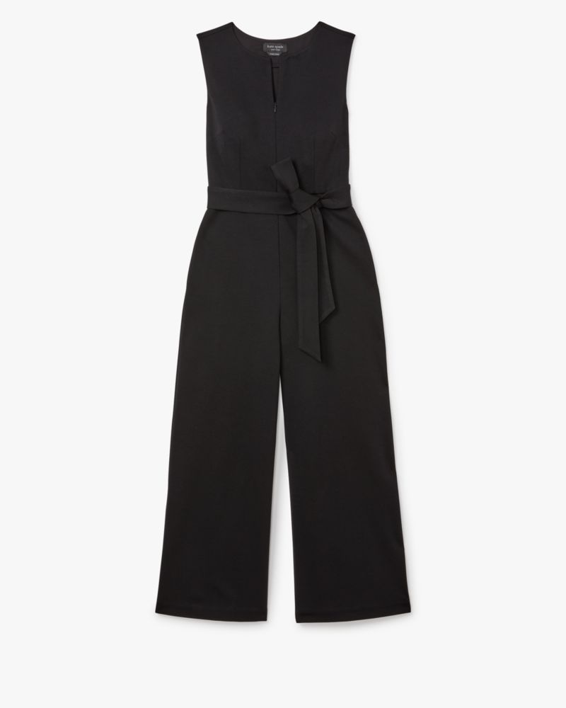 Kate Spade Sleeveless Ponte Jumpsuit, Black - 2