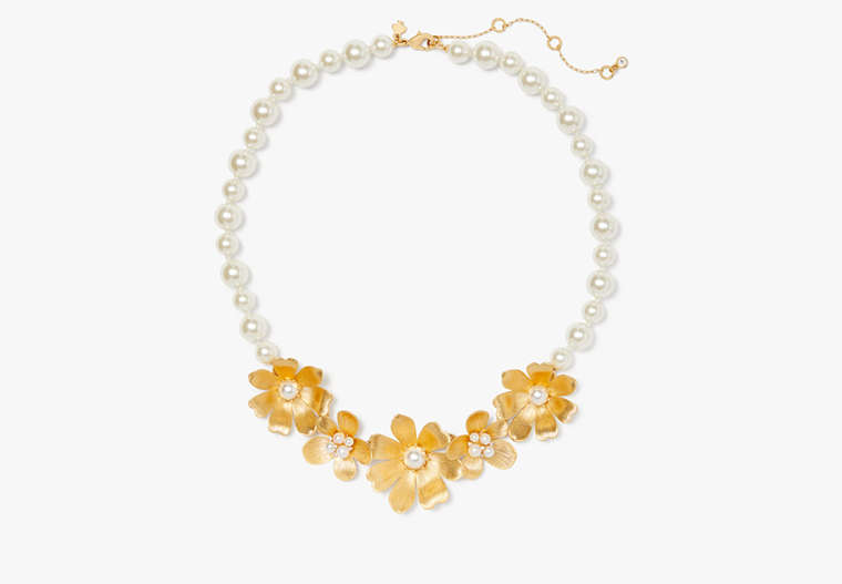 Kate Spade,Garden Party Necklace,Cream/Gold image number 0