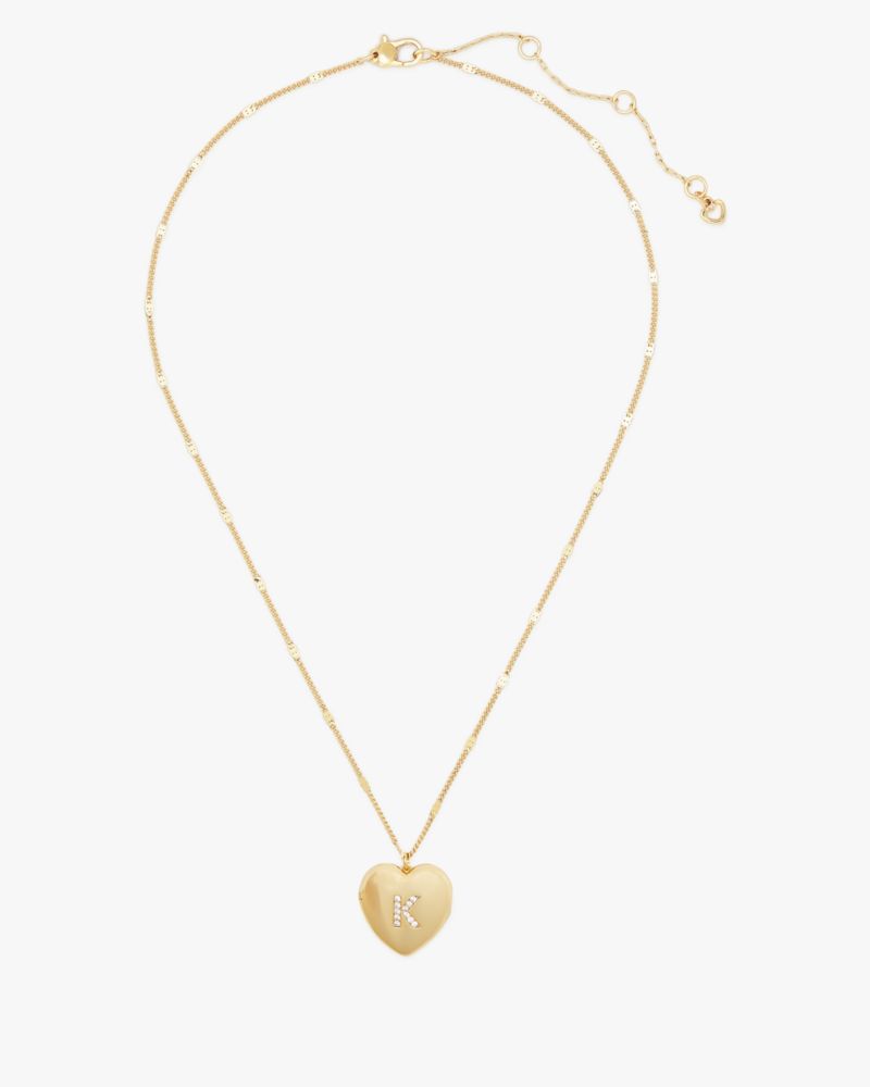 Kate Spade K Heart Letter Locket Necklace. 4