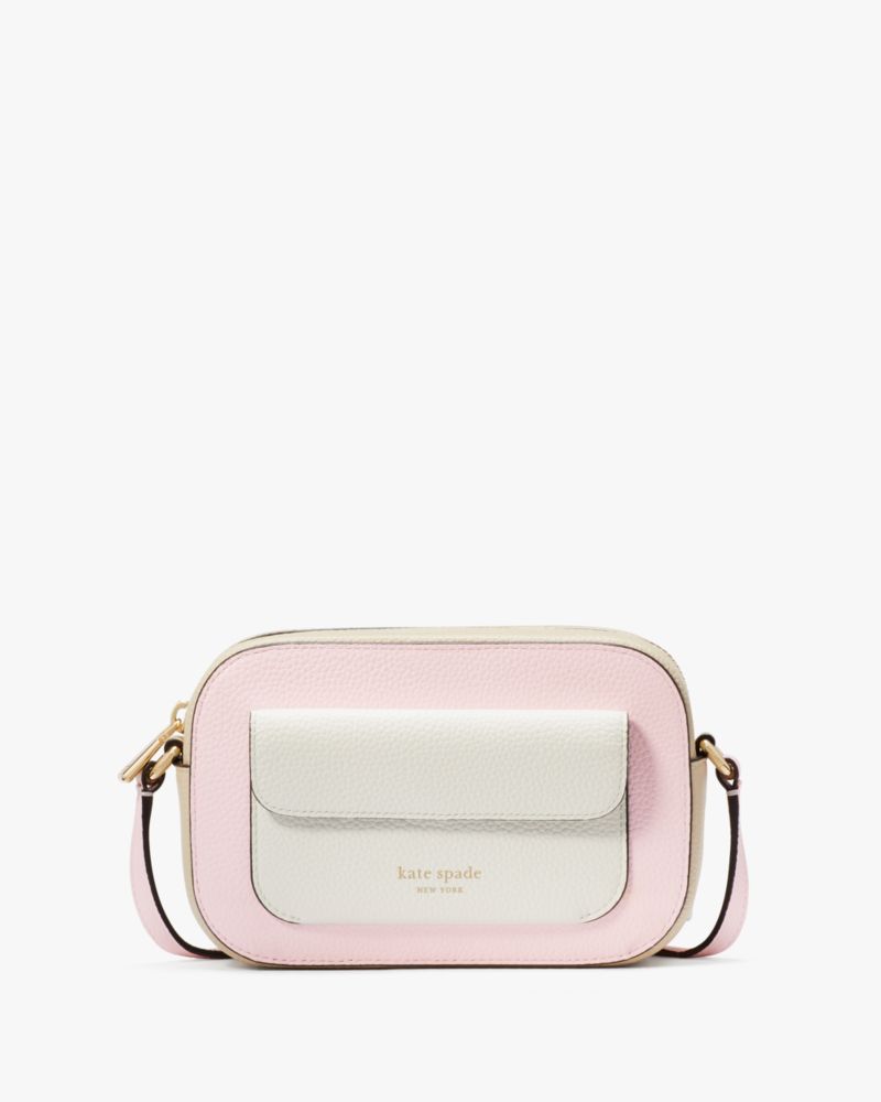 Shop Kate Spade Ava Colorblocked Crossbody In Shimmer Pink