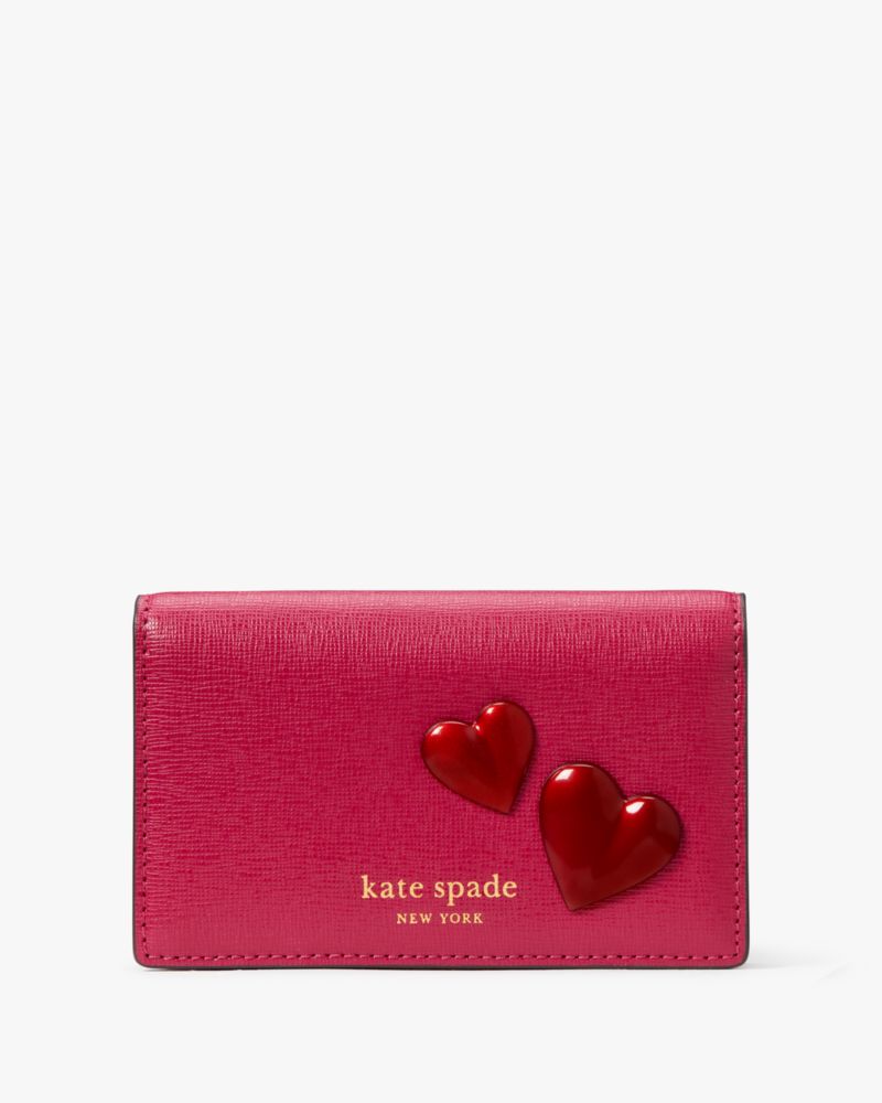 Morgan Stencil Hearts Small Slim Bifold Wallet | Kate Spade New York