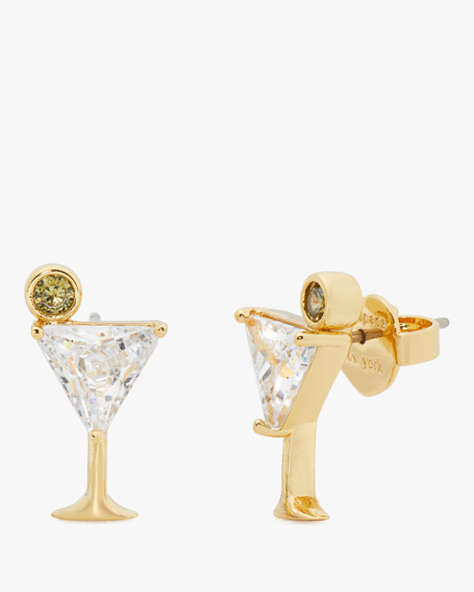 Kate Spade,Shaken Or Stirred Studs,Clear/Gold