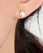 Set In Stone Small Studs, Clear/Gold, Product