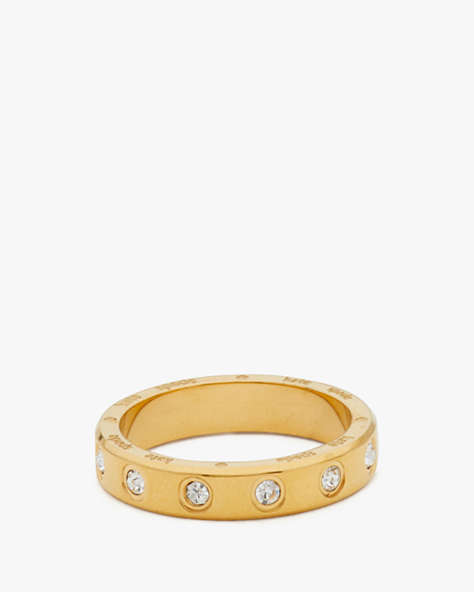 Kate Spade,Set In Stone Ring,Clear/Gold