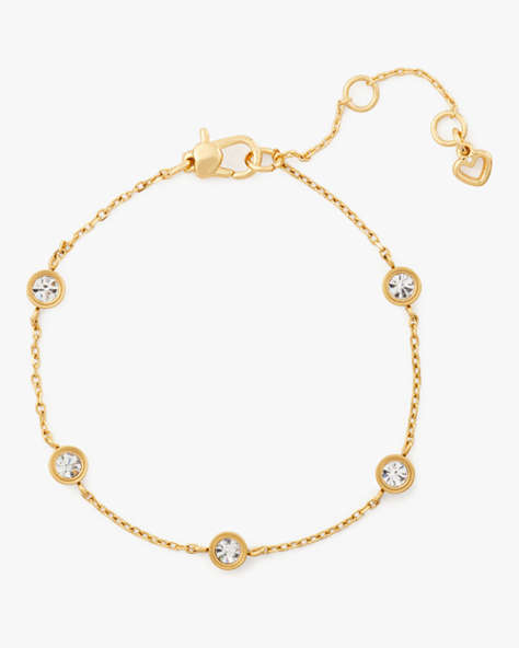 Set In Stone Station Bracelet, Clear/Gold, ProductTile