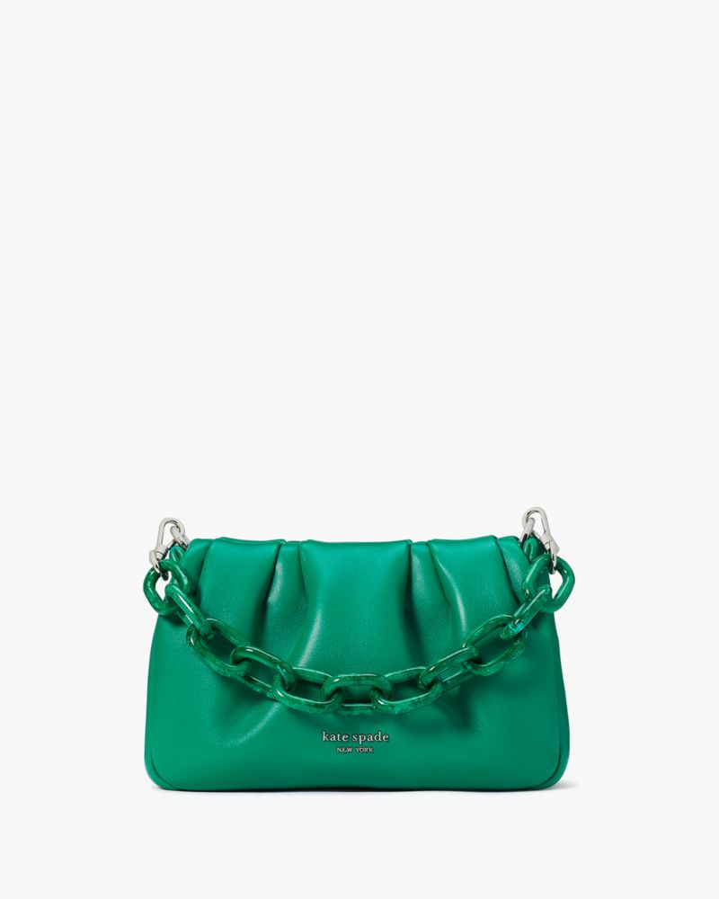 Kate Spade New York Women's Patent Leather Chain Strap Shoulder Tote Bag Green