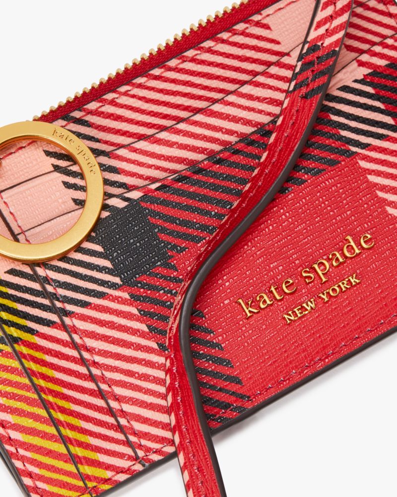 Kate Spade Morgan Museum Plaid Card Case Wristlet. 4