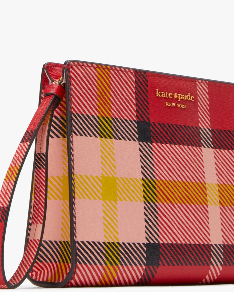 Kate Spade Morgan Museum Plaid Gusseted Wristlet. 4