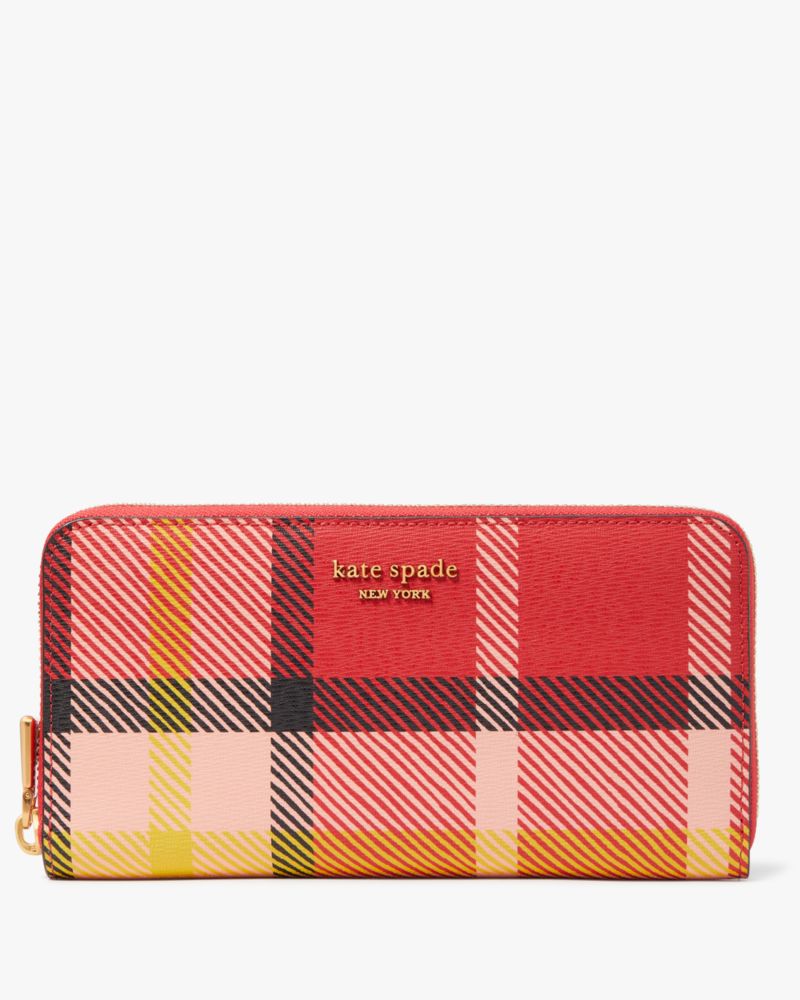 Morgan Museum Plaid Zip Around Continental Wallet | Kate Spade New York