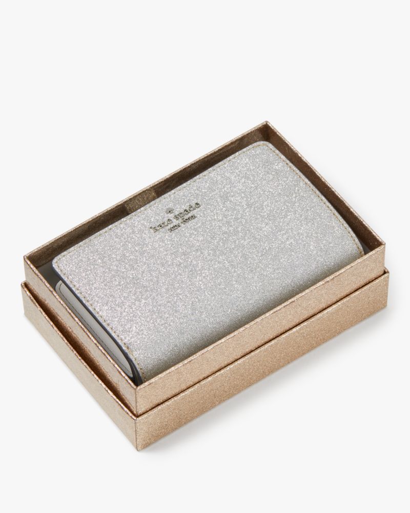 Kate Spade Glimmer Glitter Medium Compact Bifold Wallet