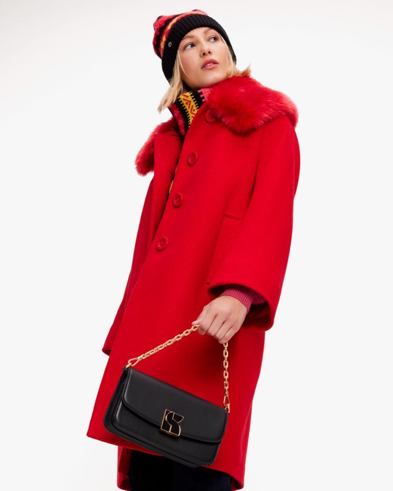 Kate spade wool on sale coat with faux fur