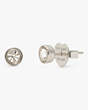 Set In Stone Small Studs, Clear/Silver, Product