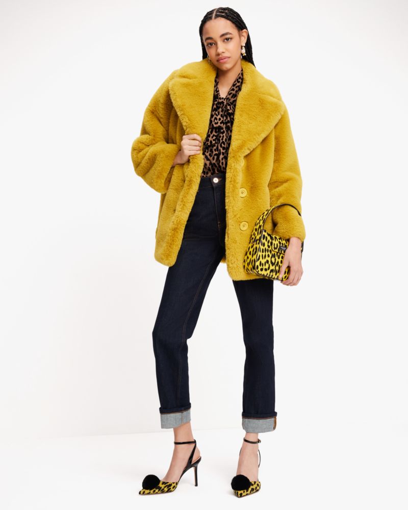 Kate Spade Plush Faux Fur Jacket. 4