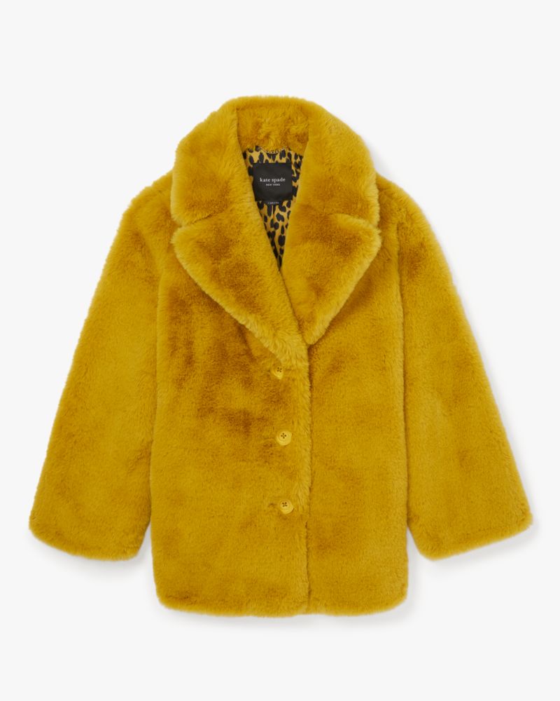 Kate Spade Plush Faux Fur Jacket. 8