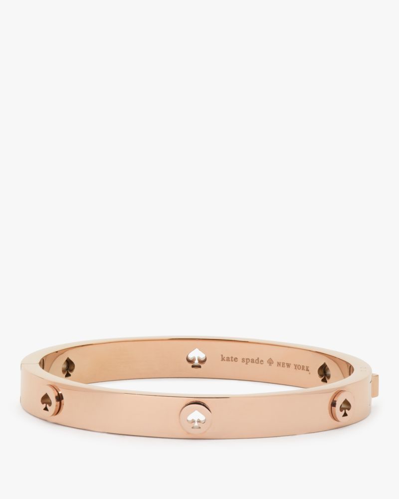 Kate Spade Spot The Spade Studded Hinged Bangle In Rose Gold