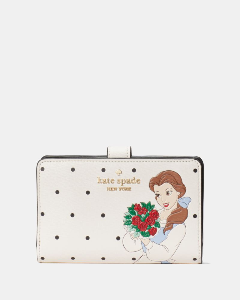 Disney X Kate Spade New York Beauty And The Beast Medium Compact Bifold Wallet