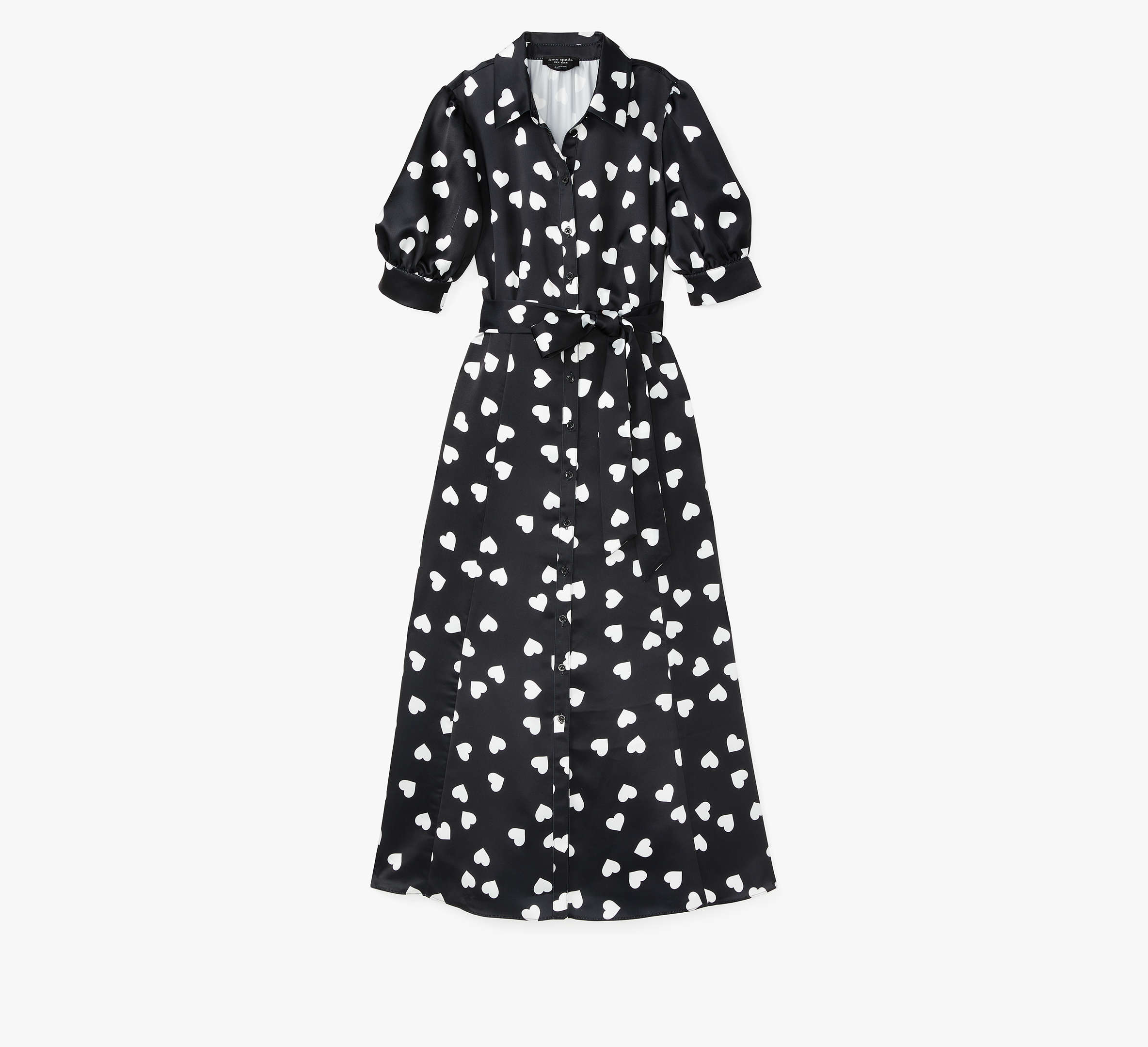 Kate Spade Scattered Hearts Shirtdress In Black