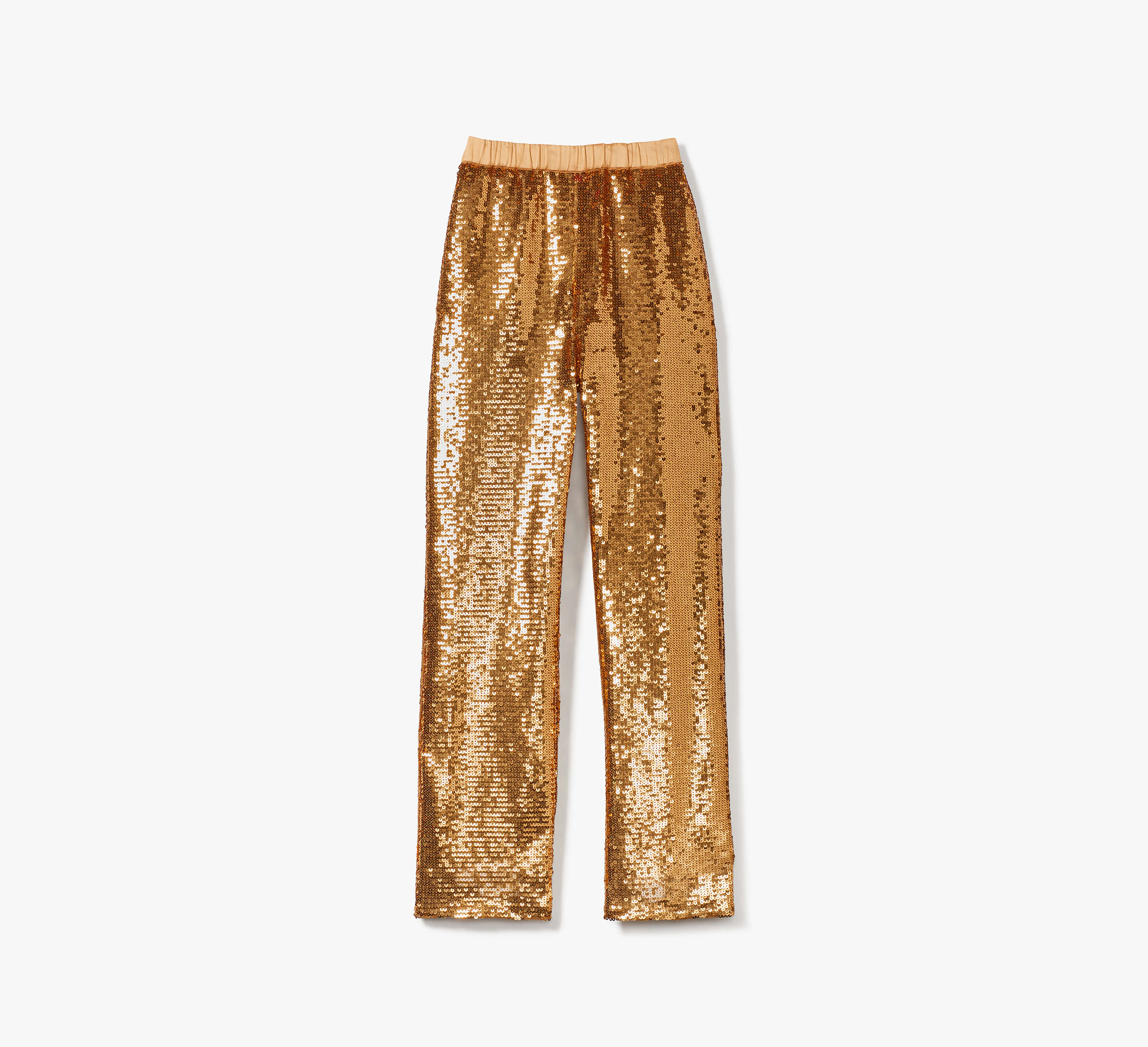 Shop Kate Spade Sequin Jogger Pants In New Gold Luxor