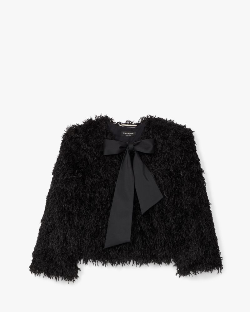 Faux Feather Bow Jacket