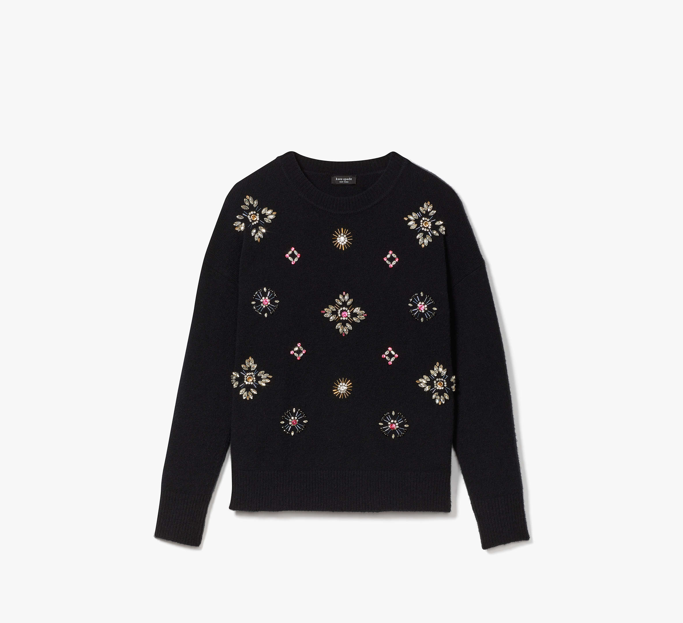 Kate Spade Rhinestone Embellished Sweater In Black