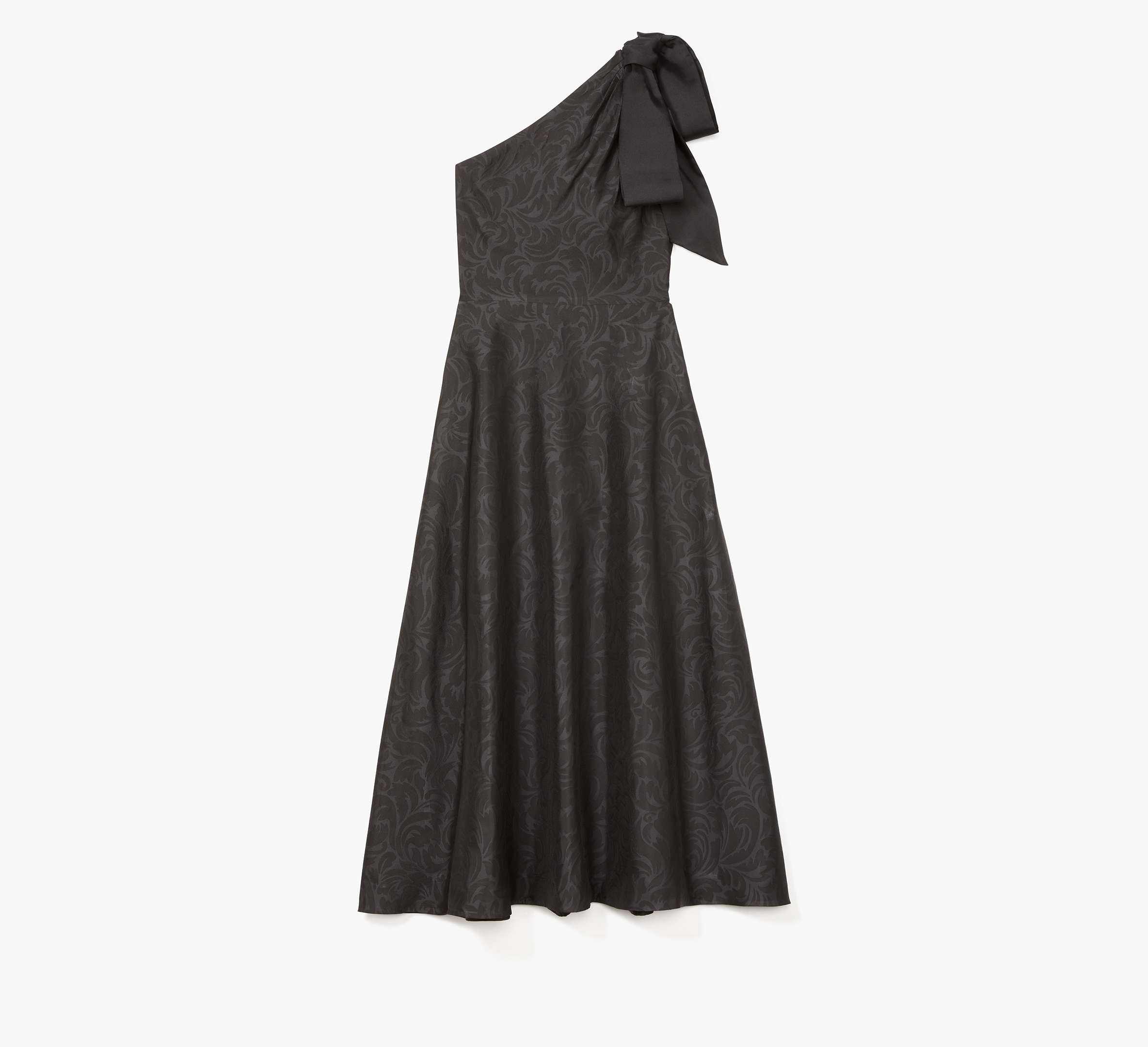 Shop Kate Spade Flourish Swirl One-shoulder Dress In Black Tonal