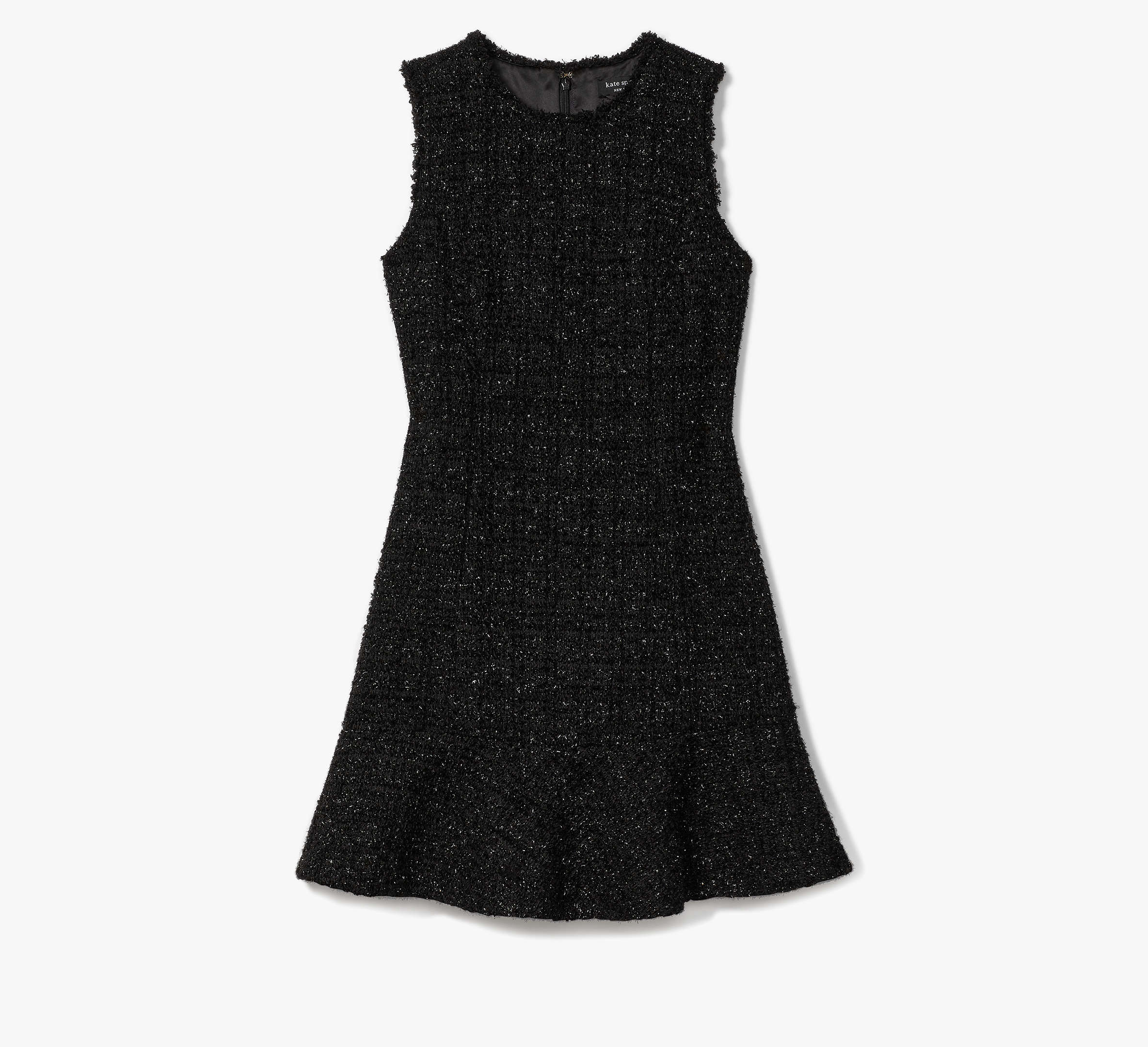 Shop Kate Spade Flounce Tweed Dress In Black