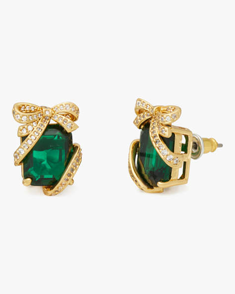 Kate Spade,Pave Emerald Present Studs,Emerald