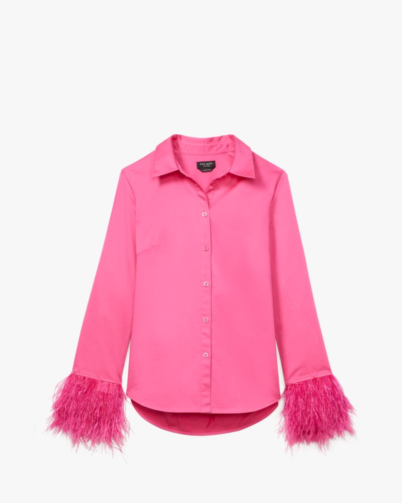 Shop Kate Spade Plumage Shirt In Vivid Snapdragon