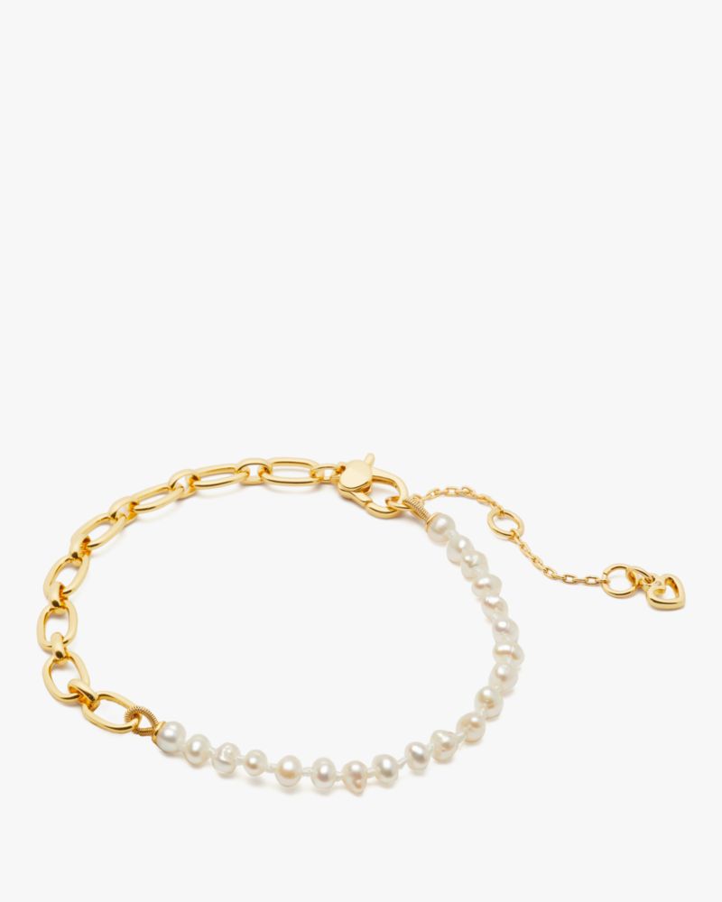 Kate Spade One In A Million Chain & Pearl Line Bracelet In Gold