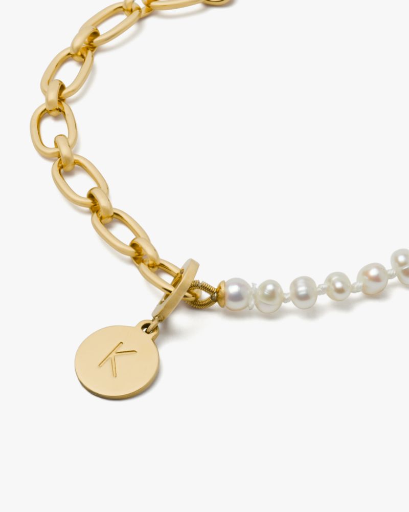 One In A Million Chain & Pearl Line Bracelet