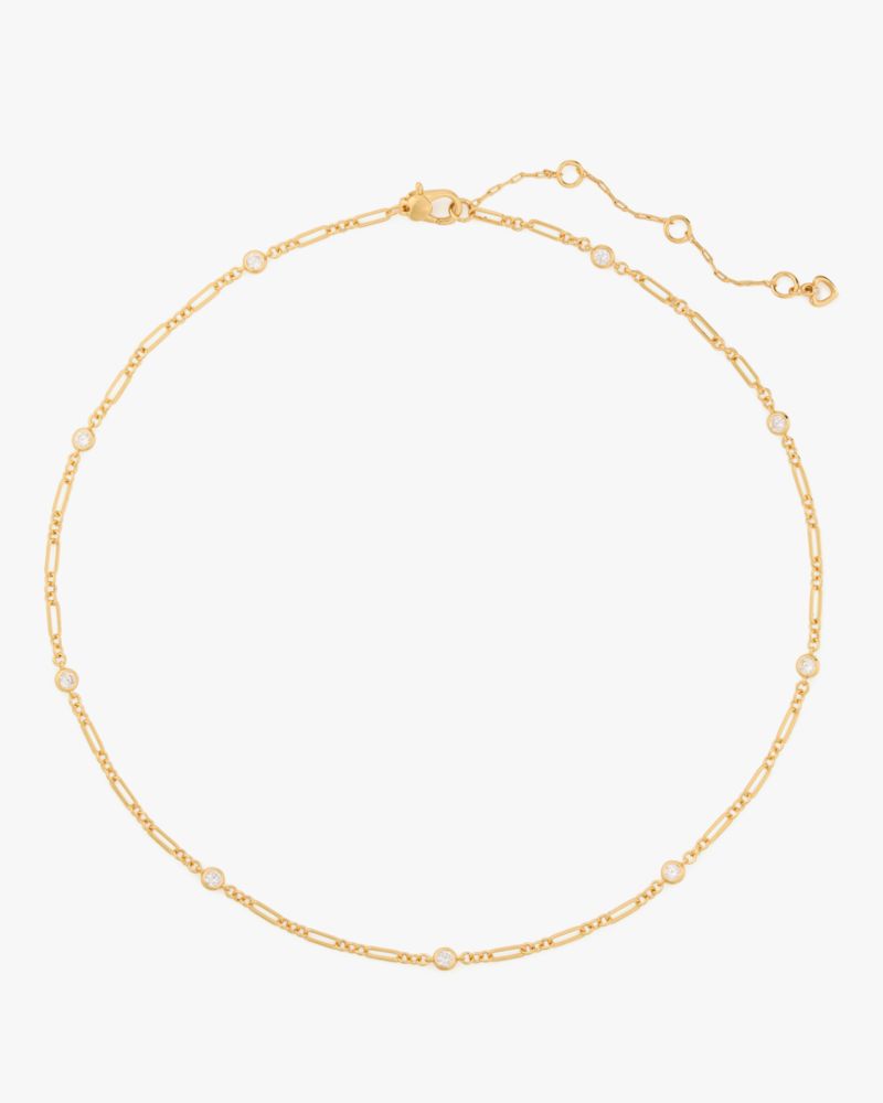 Kate Spade One In A Million Chain & Crystal Necklace In Gold