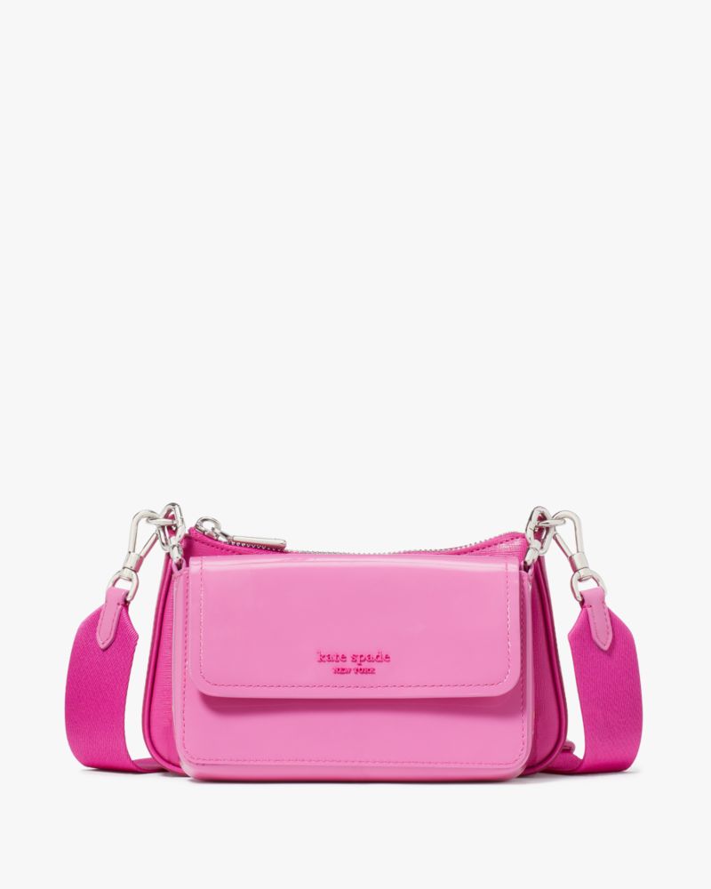 Shop Kate Spade Double Up Patent Leather Crossbody In Echinacea Flower
