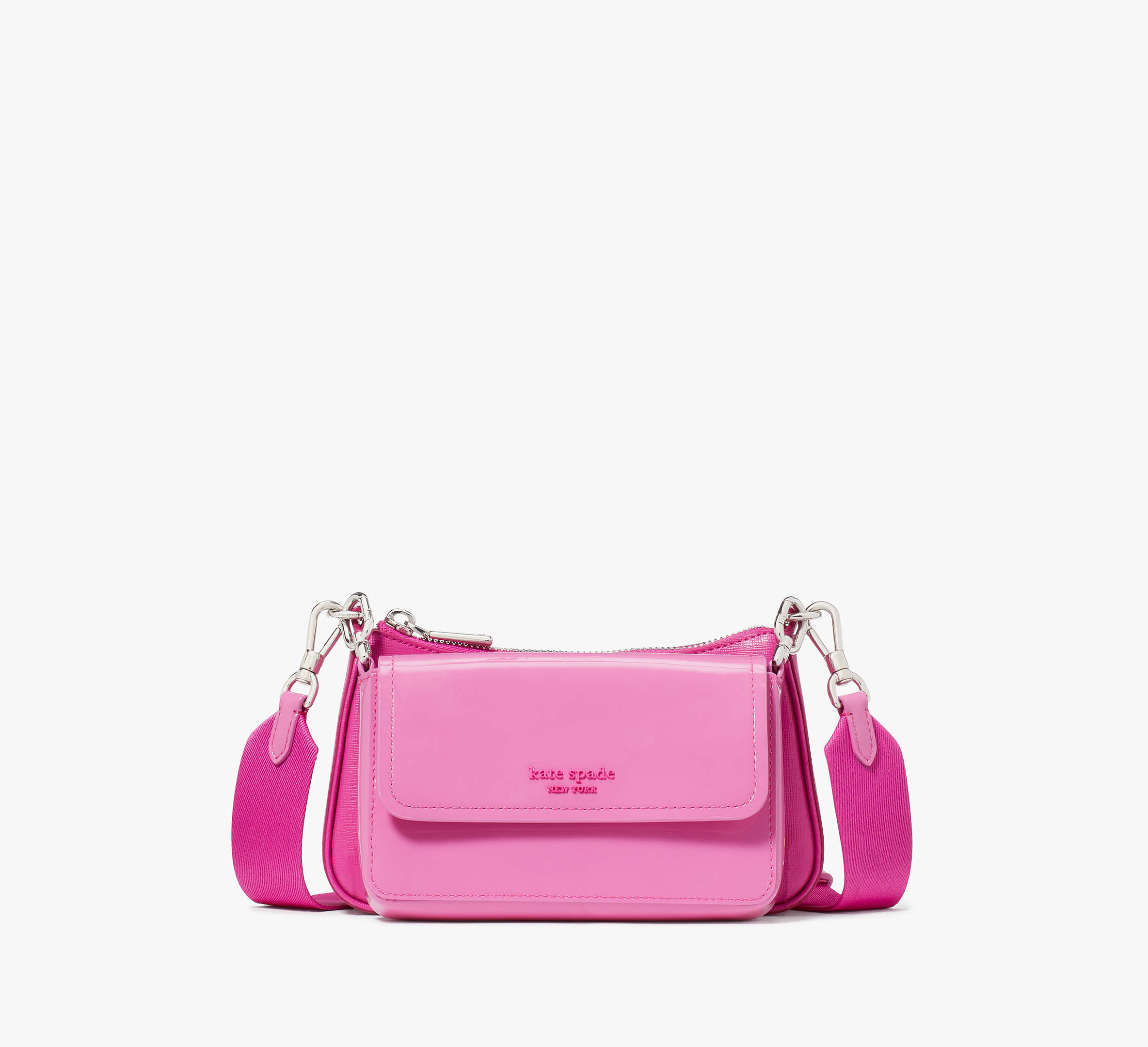 Shop Kate Spade Double Up Patent Leather Crossbody In Echinacea Flower