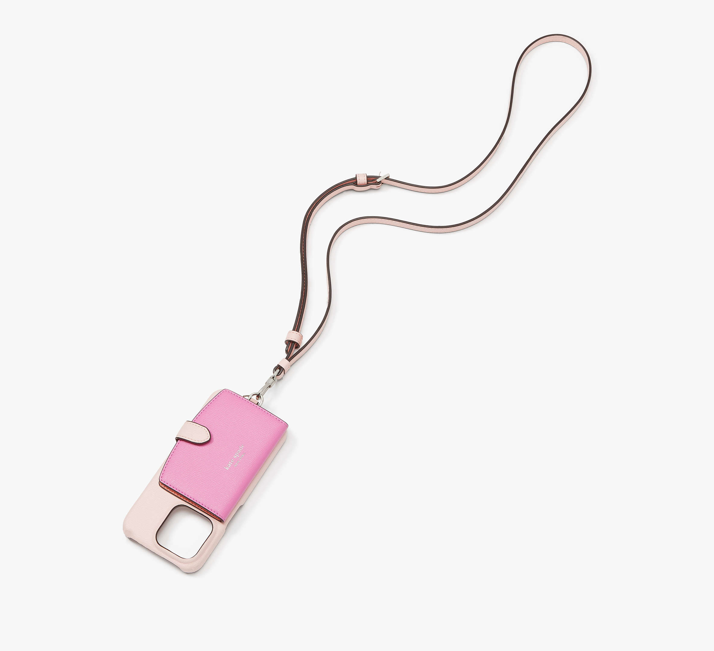 Kate Spade Morgan Colorblocked Iphone 15 Pro Cardholder Crossbody In Pink