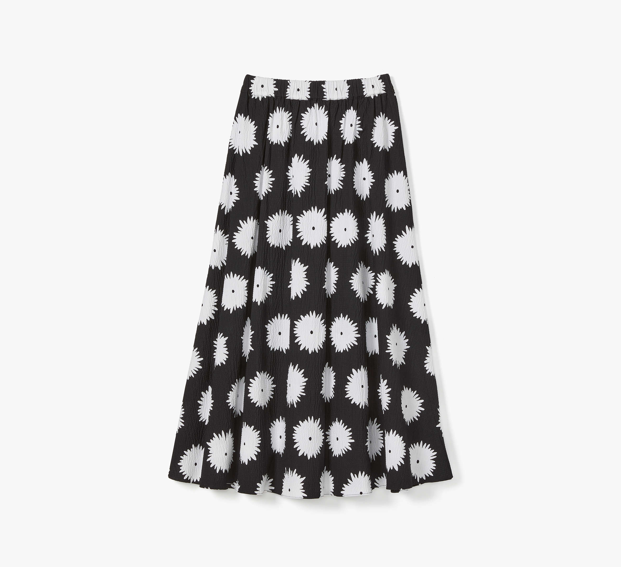 Shop Kate Spade Pom Pom Floral Skirt In Black/cream