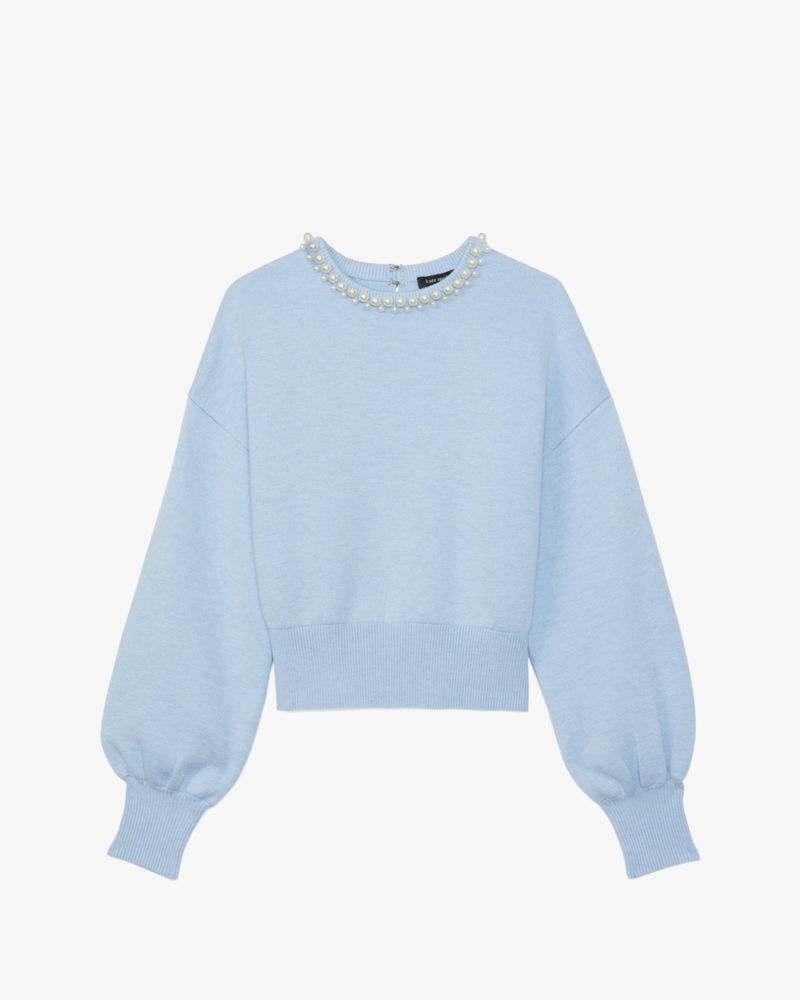 Shop Kate Spade Pearl Collar Sweater In Cosmic Zen