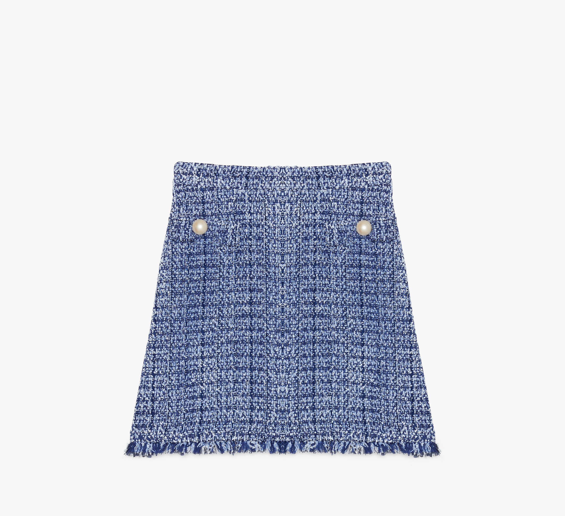Shop Kate Spade Gabrielle Tweed Skirt In Cosmic Zen/french Navy