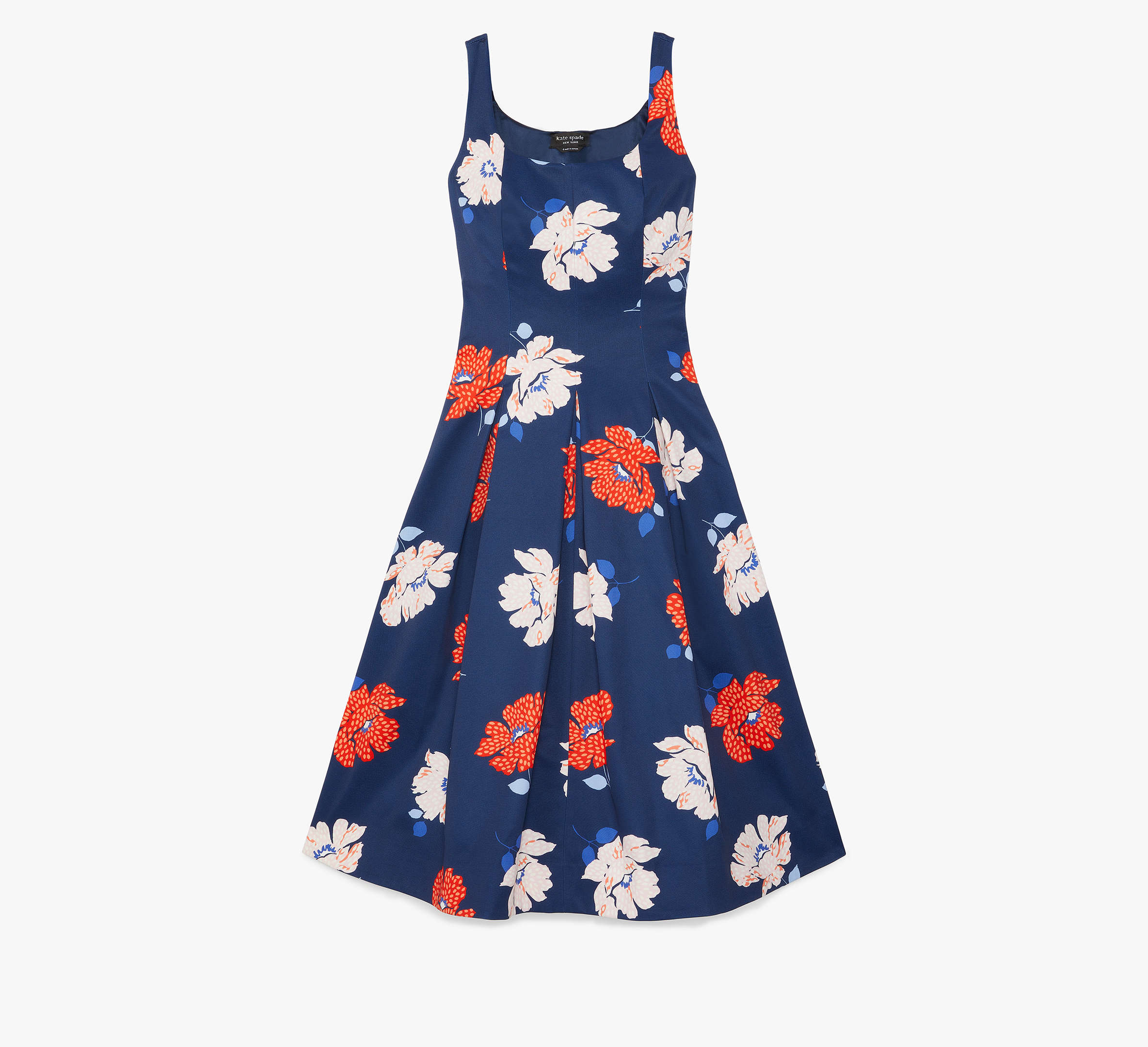 Shop Kate Spade Dotty Floral Faille Dress In French Navy