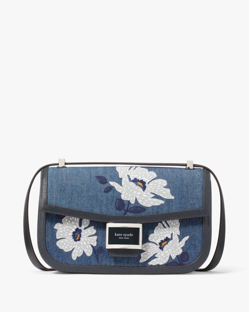 Katy Embellished Denim Medium Convertible Shoulder Bag