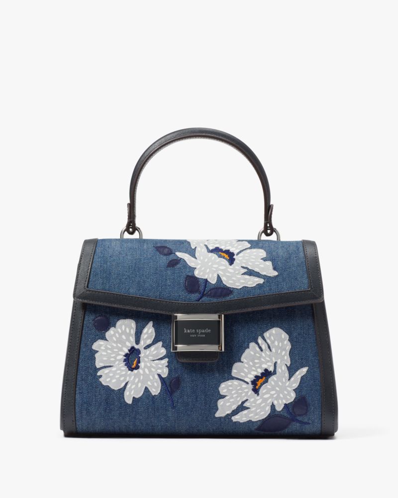 Katy Embellished Denim Medium Top-handle Bag