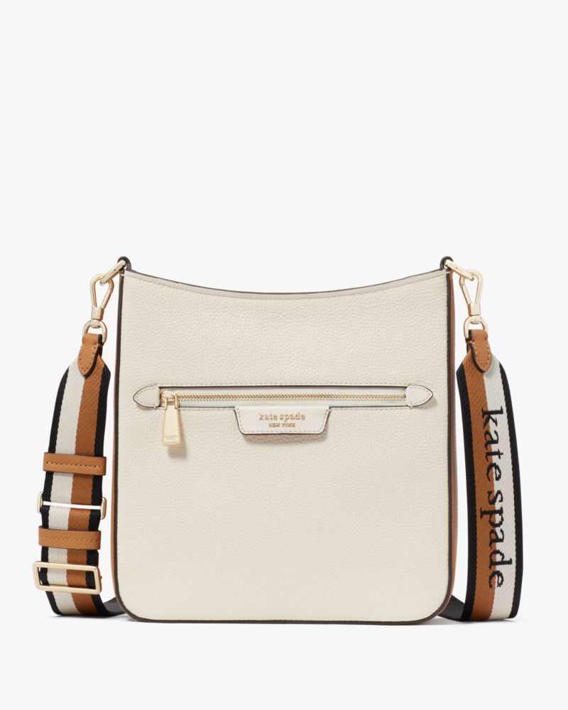 Kate Spade Hudson Colorblocked Messenger Crossbody In Parchment