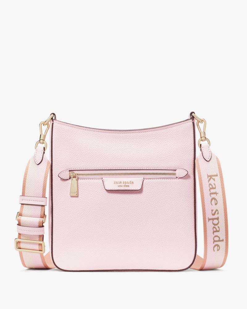 Shop Kate Spade Hudson Messenger Crossbody In Shimmer Pink