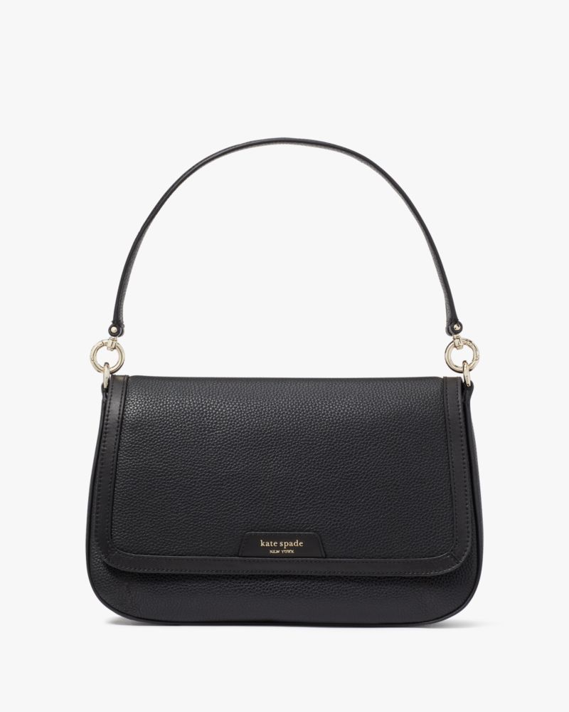 Kate Spade Hudson Flap Shoulder Bag In Black