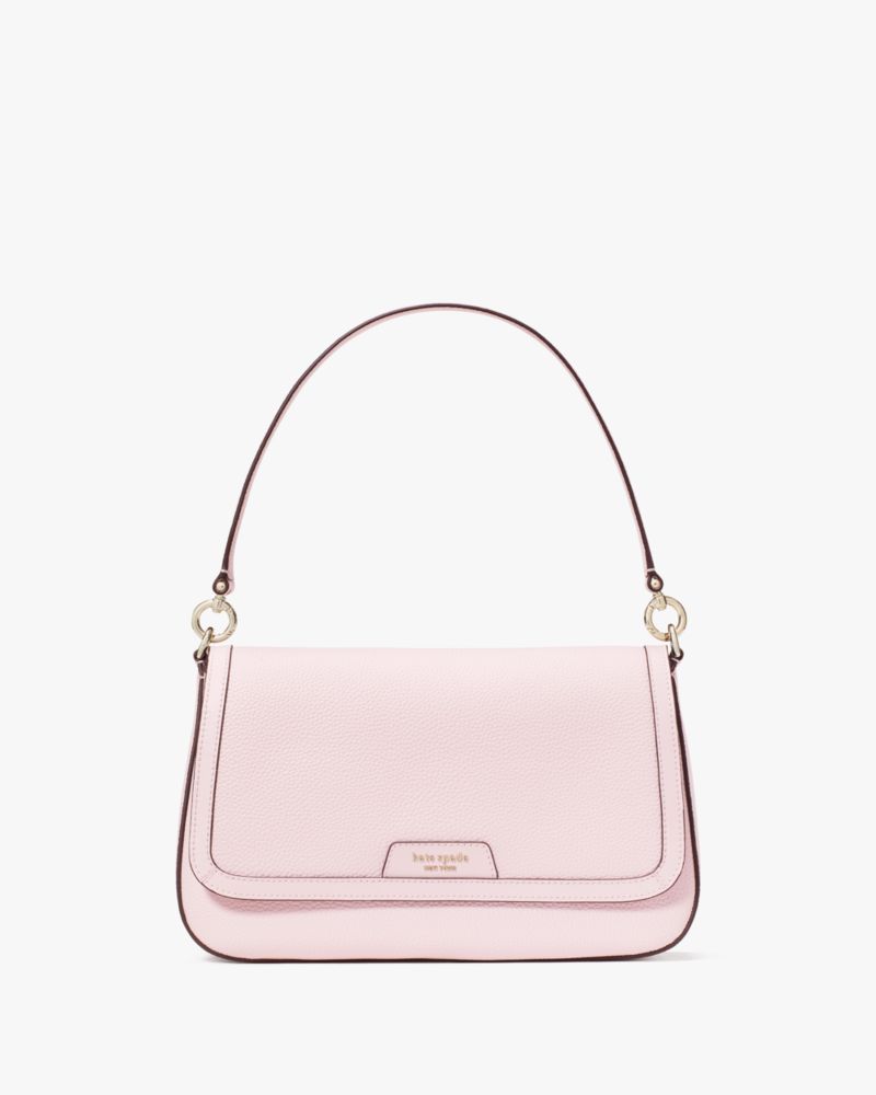 Shop Kate Spade Hudson Flap Shoulder Bag In Shimmer Pink