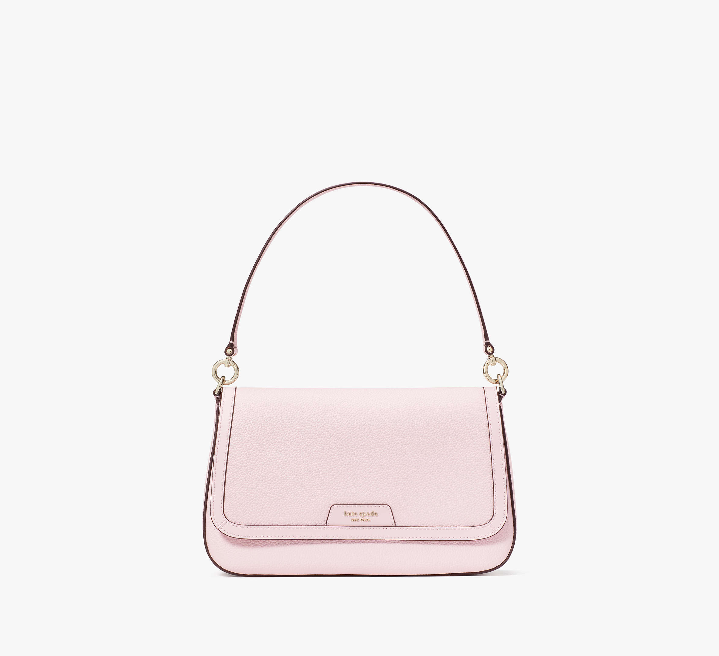 Shop Kate Spade Hudson Flap Shoulder Bag In Shimmer Pink