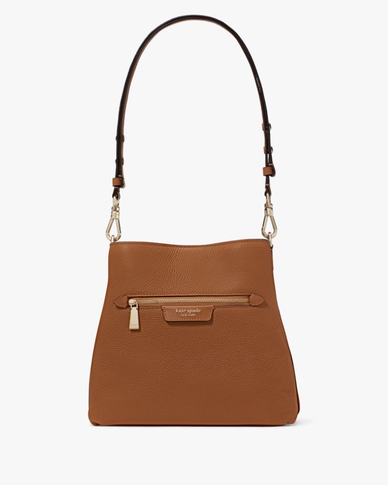 Kate Spade Hudson Pebbled Leather Shoulder Bag In Brown